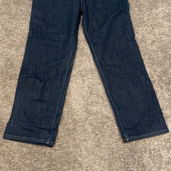 Carhartt Women's Flannel Lined Jeans Straight Leg Loose Fit Dark Wash 18X32 - Picture 2 of 10